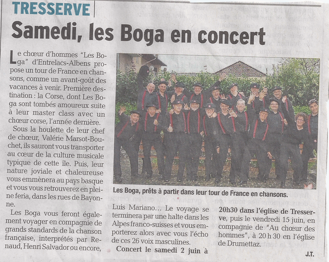 Concert Boga à Tresserve 02.06.2018