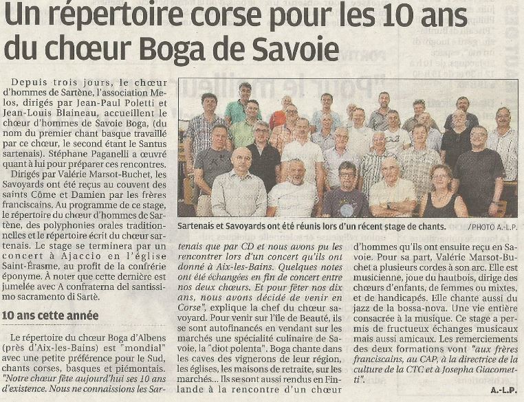 Article Corse Matin